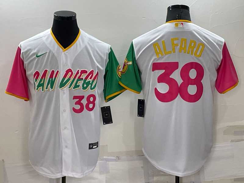 San Diego Padres #38 Jorge Alfaro White Number 2022 City Connect Cool Base Stitched Jersey,We sell and wholesale San Diego Padres #38 Jorge Alfaro White Number 2022 City Connect Cool Base Stitched Jersey on line form chian!